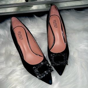 Joy & Peace black heels with Crystal embellishment